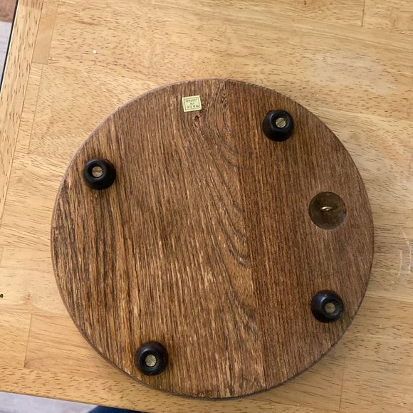 Vintage Goodwood Teak Cheese Tray with Glass Cover Dandelion Plate Design - Picture 3 of 5